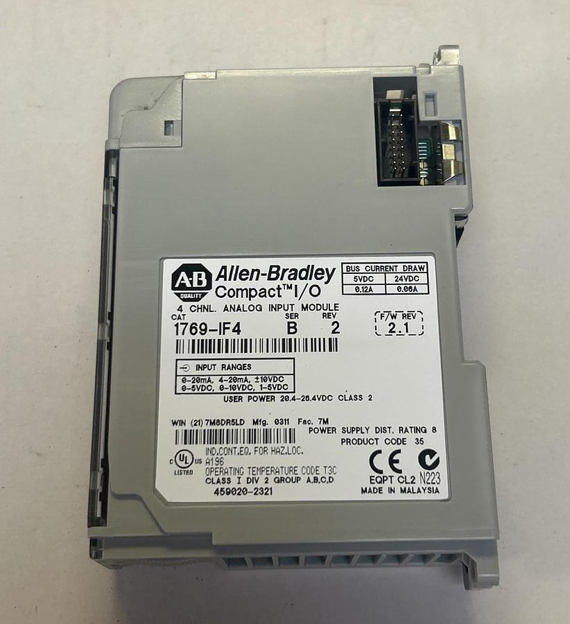 Used ALLEN BRADLEY,1769-IF4,ANALOG INPUT MODULE