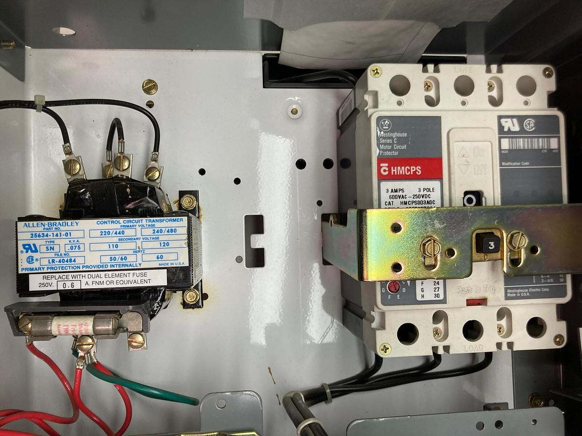 Used Allen-Bradley,2107,Size 1 Fused MCC 20 Inch Starter Feeder Bucket