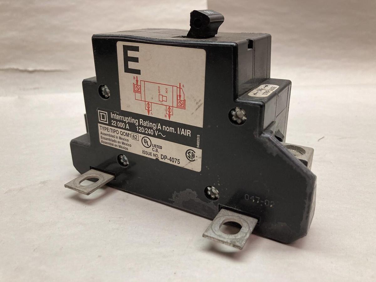 Used Square D,QOM1100,Circuit Breaker 100A 120/240V 1P