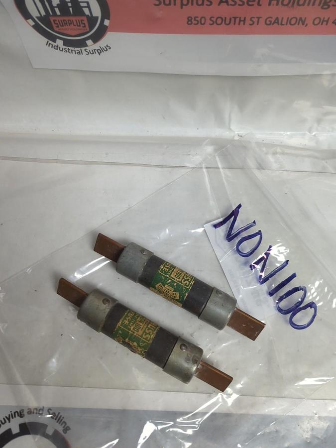 Used COOPER BUSSMANN,NON 100,ONE-TIME 100 AMP FUSE LOT OF 2 PRE-OWNED