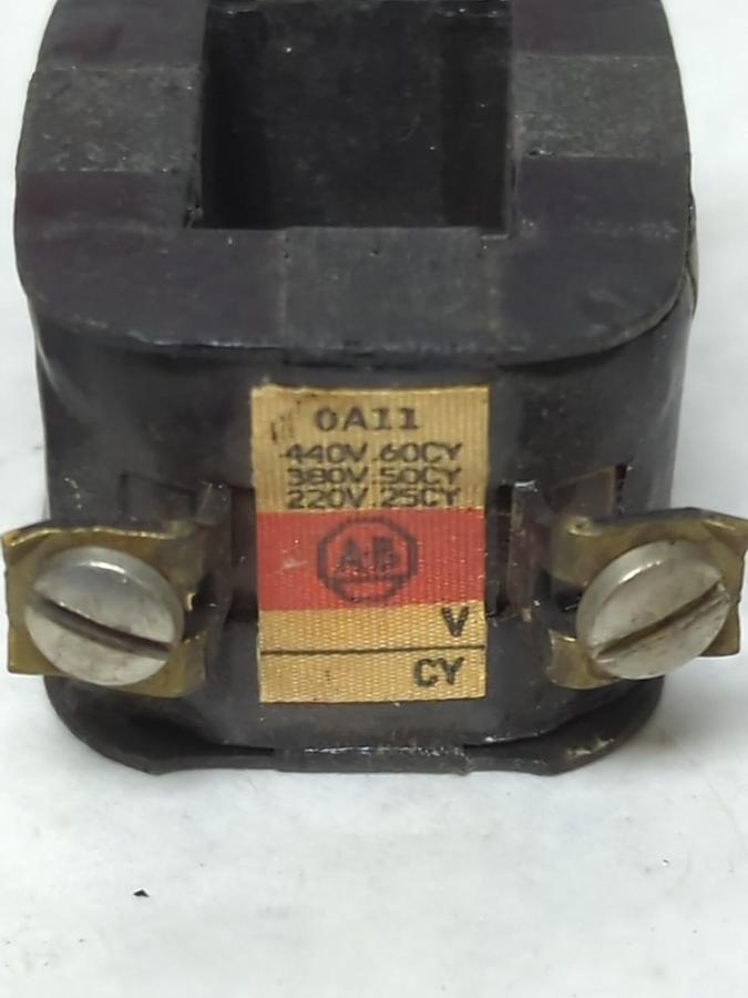 Used ALLEN-BRADLEY,0A11,COIL 440V 60HZ/CY 380V 50HZ/CY 220V 25HZ/CY PRE-OWNED