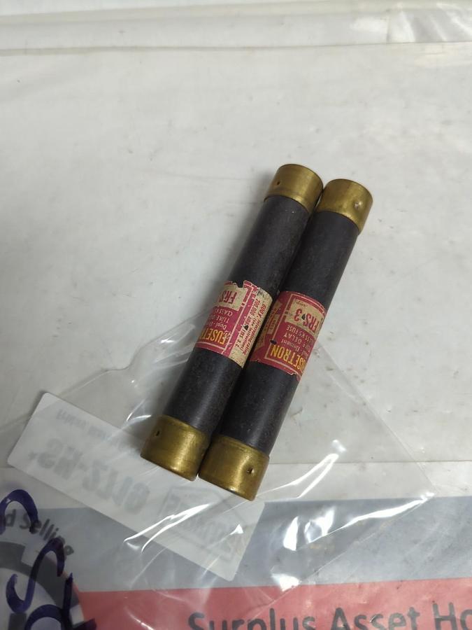 Used COOPER BUSSMANN,FRS-3,FUSETRON 3 AMP FUSE LOT OF 2 PRE-OWNED