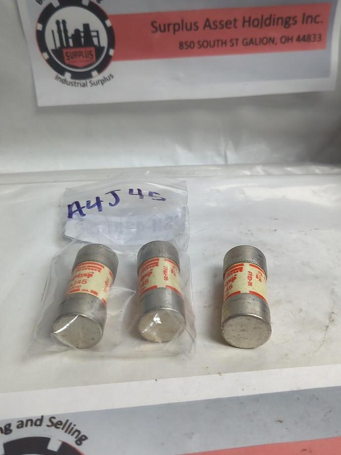 Used FERRAZ SHAWMUT,A4J45,AMP-TRAP FUSE 45 AMP LOT OF 3 PRE-OWNED