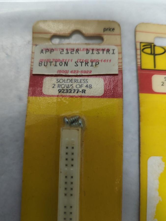 AP PRODUCTS,923277-R,SOLDERLESS BUTTON STRIP 2 ROWS 0F 48 LOT OF 2 NOS