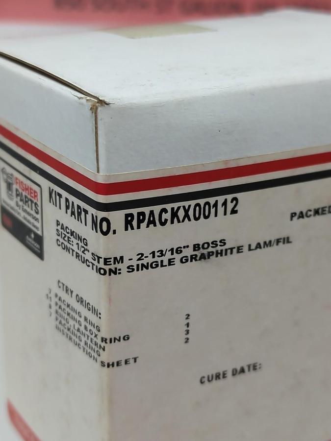 FISHER PARTS,RPACKX00112,PACKING SIZE 1/2" STEM-2-13/16" BOSS SINGLE GRAPHITE