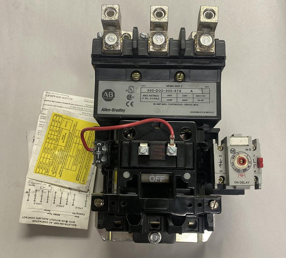 ALLEN BRADLEY,500DOD93087A,CONTACTOR SIZE 3 90A 600V NOS