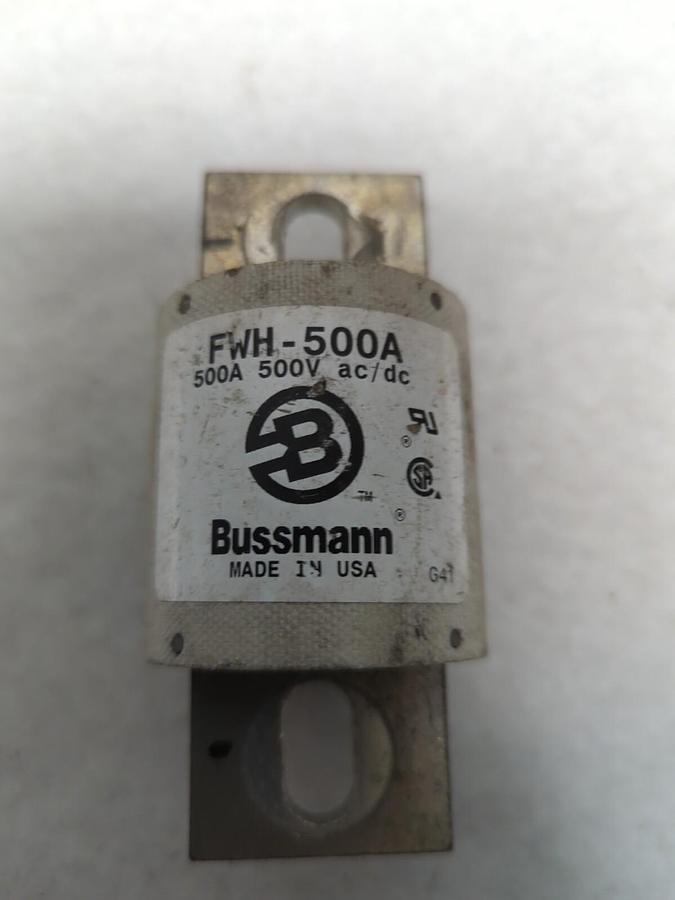 Used COOPER BUSSMANN,FWH-500A,SEMI-CONDUCTOR 500 AMP FUSE PRE-OWNED
