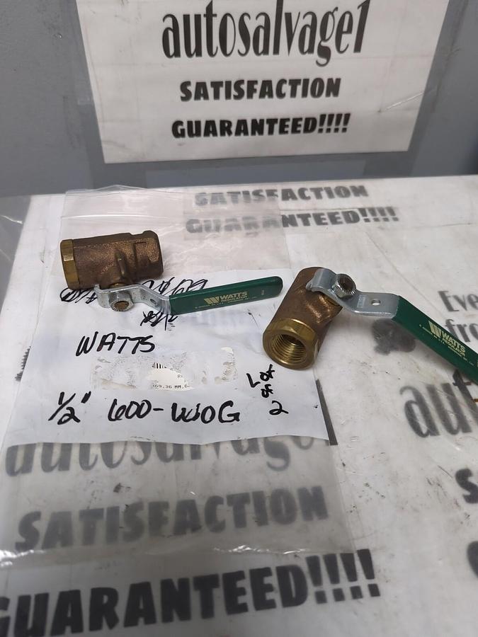 WATTS,600-WOG,1/2 IN BRASS BALL VALVES LOT OF 2 NOS