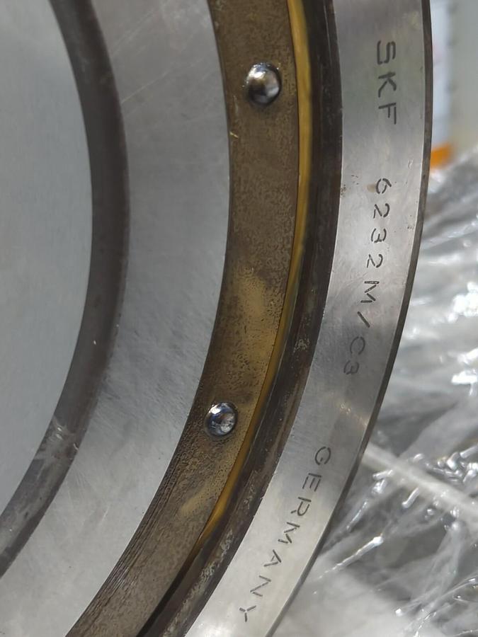 SKF,6232M/C3,DEEP GROOVE BALL BEARING WITH BRASS CAGE MISSING BOX