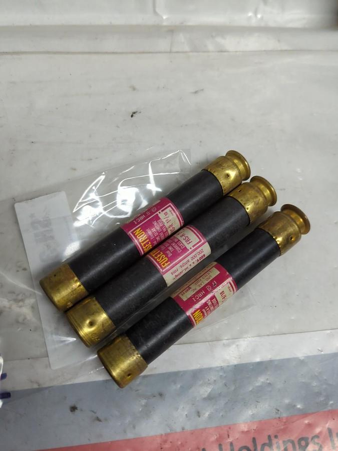Used COOPER BUSSMANN,FRS-R-1-8/10,FUSETRON 1-8/10 AMP FUSE LOT OF 3 PRE-OWNED