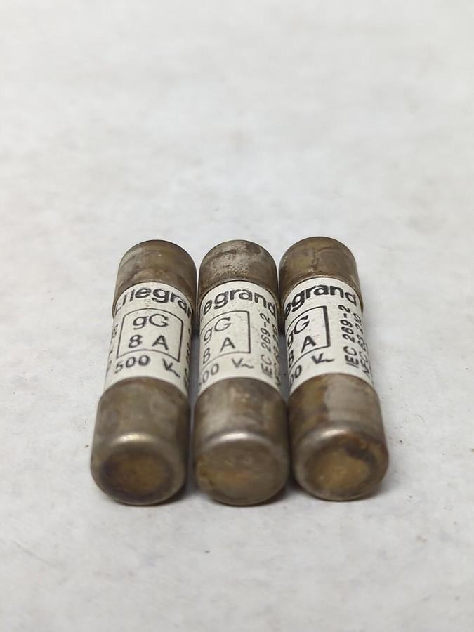 LEGRAND,gG 8A,FUSE 8 AMP 500V LOT OF 3 NOS
