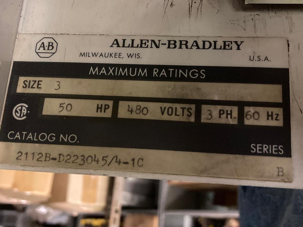 Used Allen-Bradley,2100 2112B,Size 3 Fused MCC 32 INCH Starter Feeder Bucket