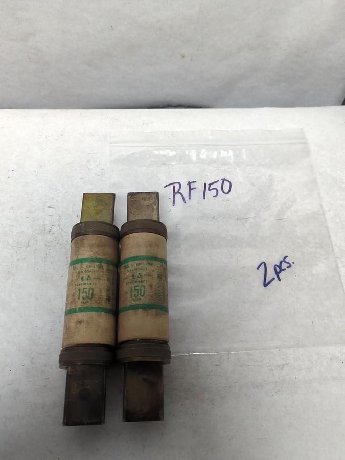 SHAWMUT,RF150,RENEWABLE 150 AMP FUSE LOT OF 2 PRE-OWNED
