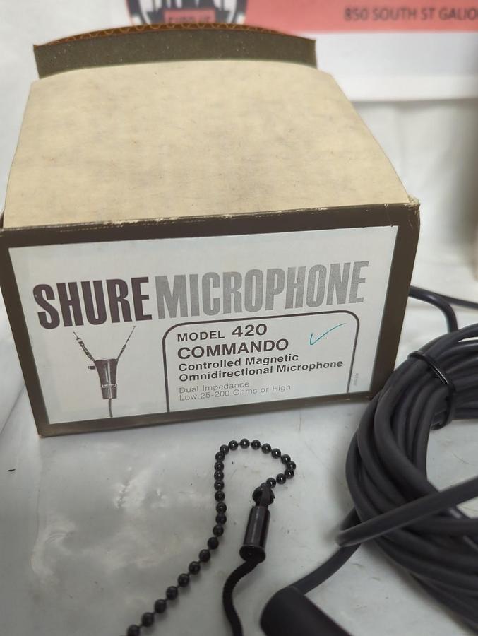 SHURE,420 COMMANDO CONTROLLED MAGNETIC OMNIDIRECTIONAL MICROPHONE NOS