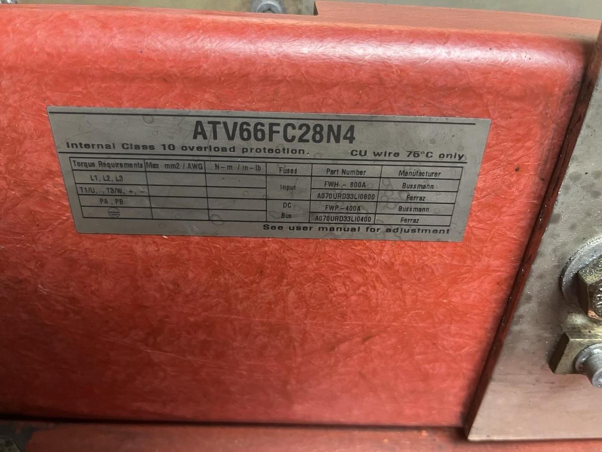 Used SQUARE D TELEMANIQUE,ATV66FC28N4,VFD VARIABLE FREQUENY DRIVE 350HP 0-460V 3PH