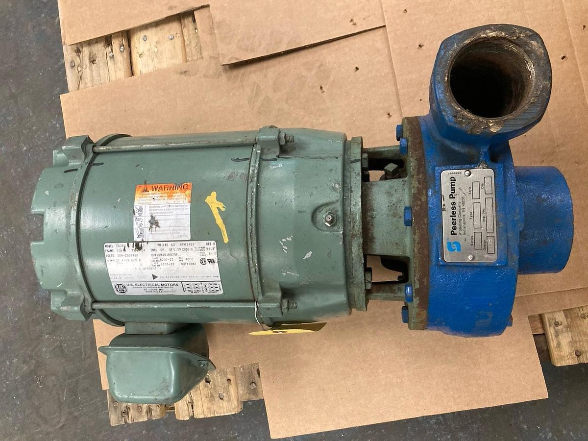 Used Peerless Pump,Type 620A,Pump w/U.S. Electrical Motors C538A 3-Phase Motor