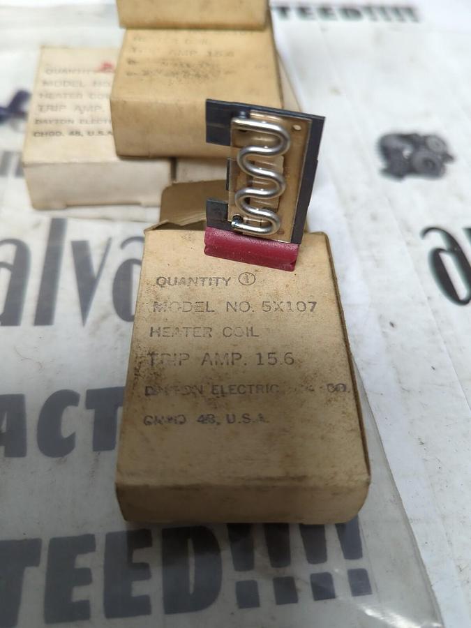 DAYTON,5X107,HEATER COIL TRIP AMP15.6 LOT OF 5 NOS