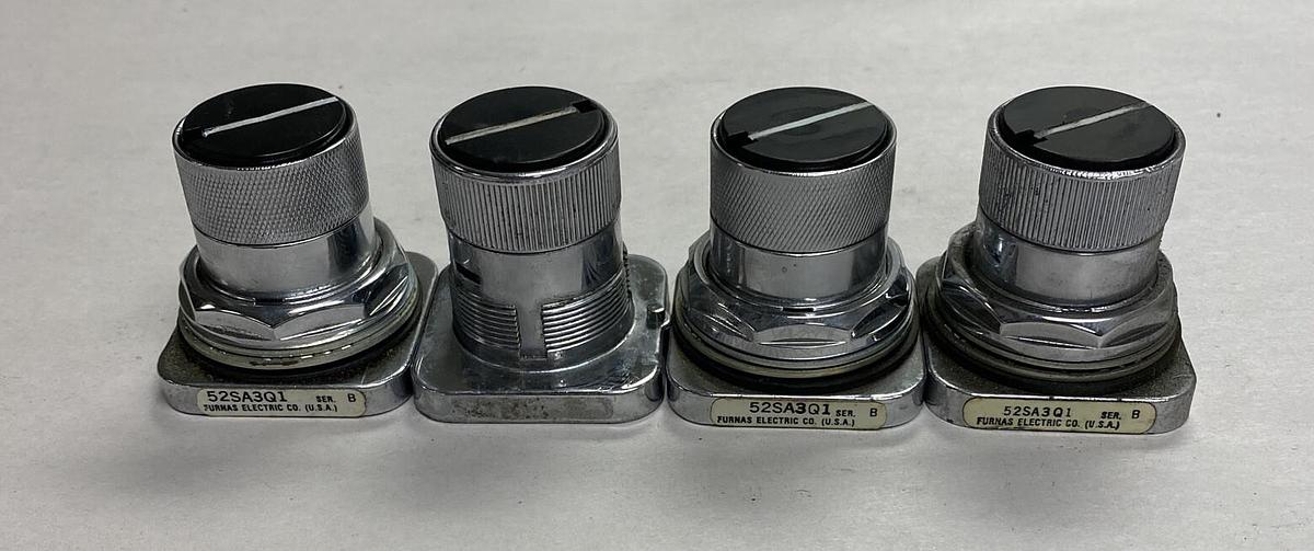 Furnas,52SA3Q1,Oil Tight Selector Push Operator Black Flush Lot Of 4 NO BOX