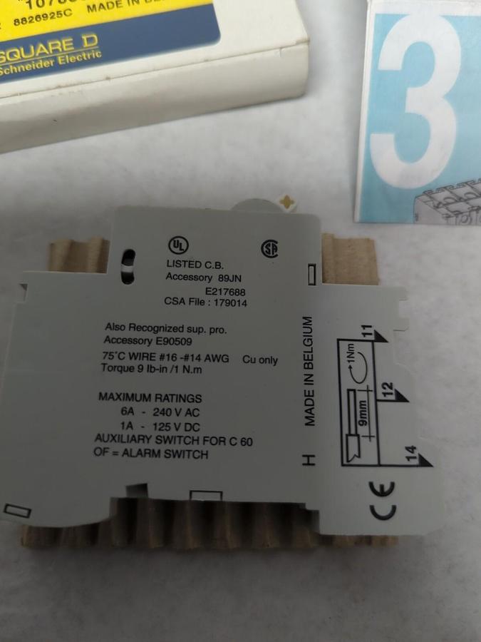 SQUARE D,MG26925,AUXILIARY SWITCH FOR C60N NOS