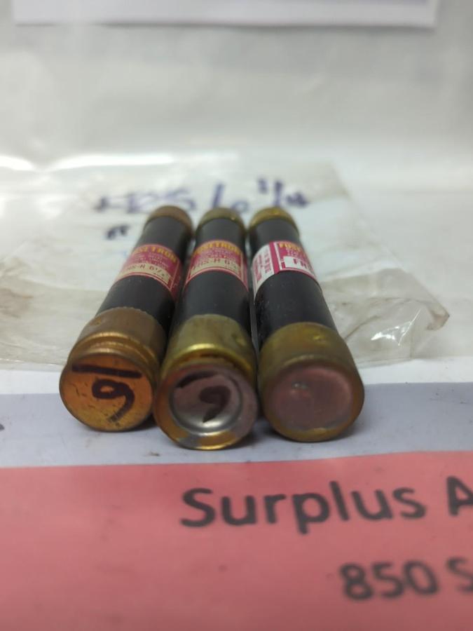 Used COOPER BUSSMANN,FRS-6-1/4,FUSETRON 6-1/4 AMP FUSE LOT OF 3 PRE-OWNED