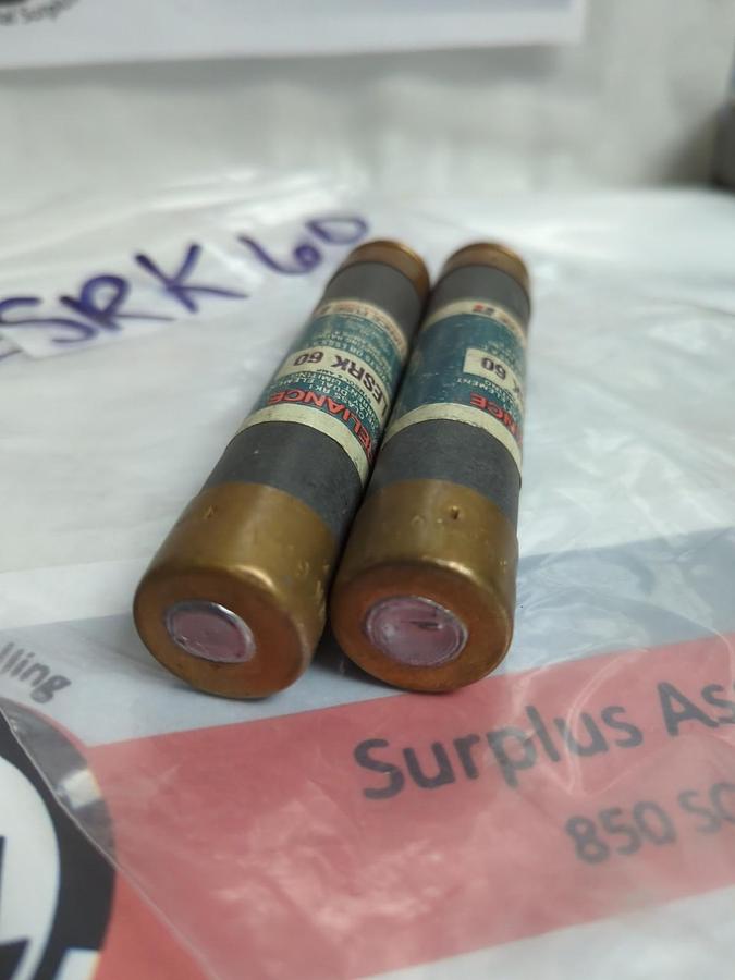 Used RELIANCE,ESRK60,TIME DELAY 60 AMP FUSE LOT OF 2 PRE-OWNED