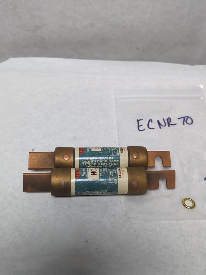 Used RELIANCE,ECNR-70,CLASS RK FUSE 70 AMP LOT OF 2 PRE-OWNED
