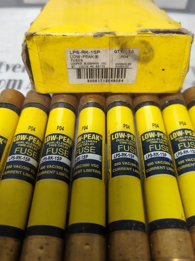 COOPER BUSSMANN,LPS-RK-1SP,LOW-PEAK 1 AMP FUSES BOX OF 10 NOS