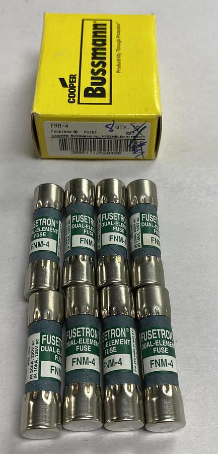 Cooper Bussmann,FNA-4,Fusetron Fuse Lot Of 8 NOS