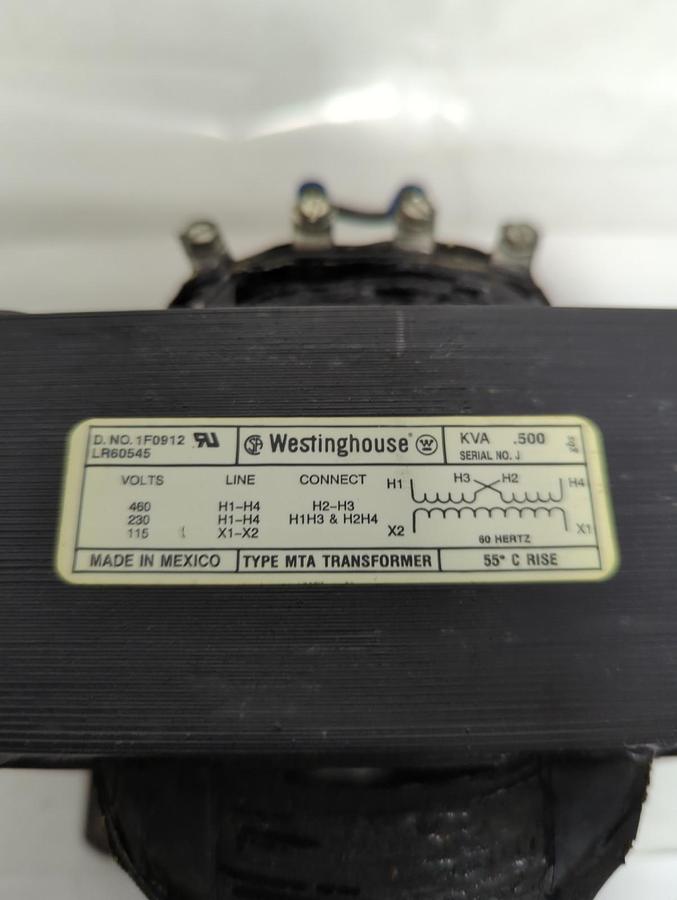 Used WESTINGHOUSE,1F0192,TYPE MTA TRANSFORMER PRE-OWNED