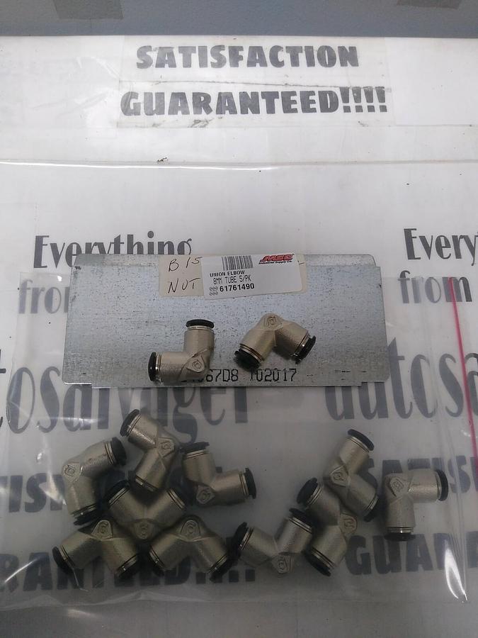 UNBRANDED,61761490,TUBE UNION ELBOW 8MM PUSH-TO-CONNECT LOT OF 12 NOS
