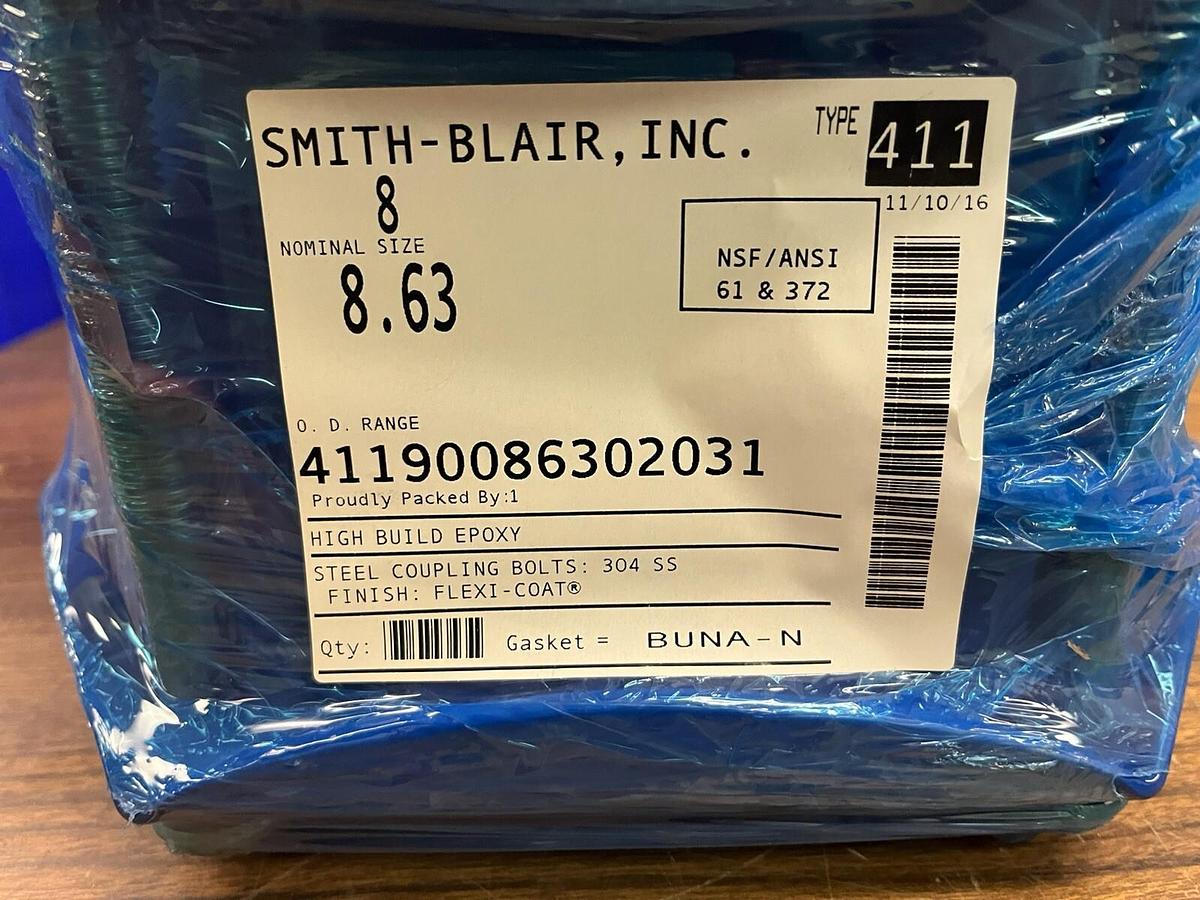 SMITH BLAIR,41190086302031,STEEL COUPLING NOMINAL SIZE 8" 8.63 OD RANGE