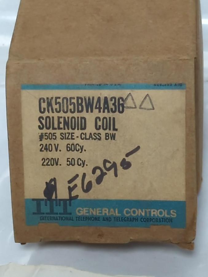 GENERAL CONTROLS,CK505BW4A36,COIL SIZE 505 CLASS BW NOS
