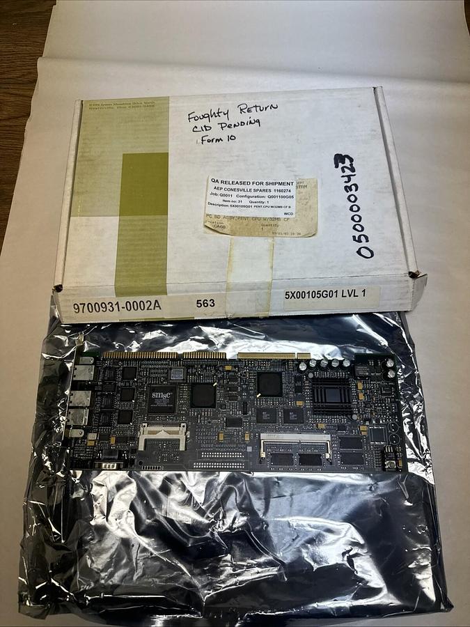 Micro Industries,5X00105G01 LVL 1,Ovation control Board