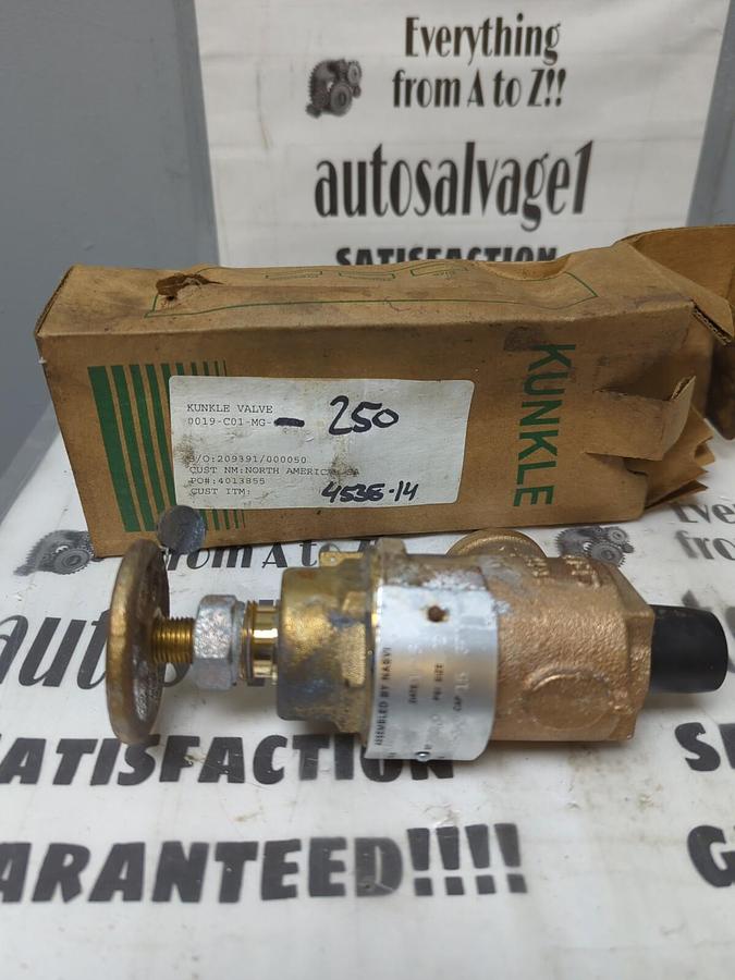 KUNKLE,0019-C01-MG,BRASS RELIEF VALVE 15 GPM  1/2 INCH NOS