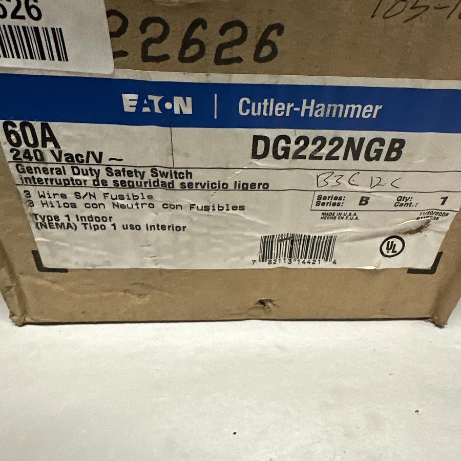 Eaton Cutler-Hammer,DG222NGB,60 Amp 240VAC General Duty Safety Switch