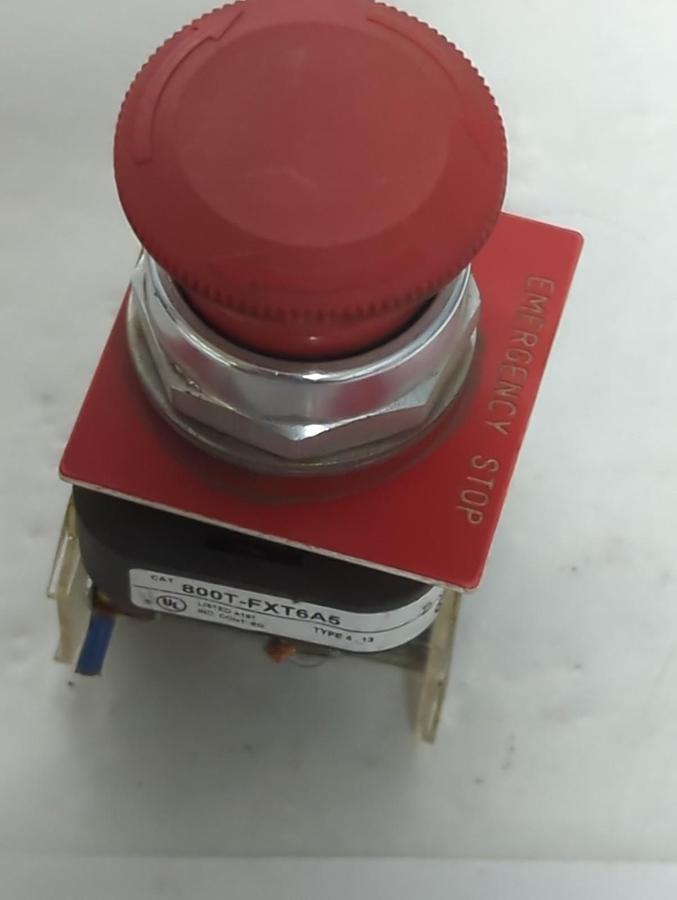 Used ALLEN BRADLEY,800T-FXT6A5,SER T PUSH-PULL EMERGENCY STOP BUTTON PRE-OWNED