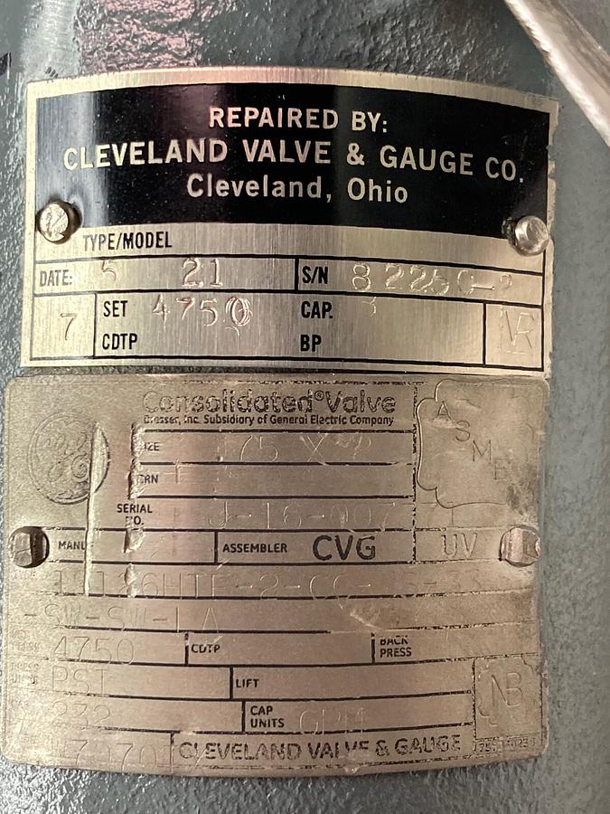 Used GE,19126HTF-2-CC-MS-33,Consolidated Valve Size 0.75x2