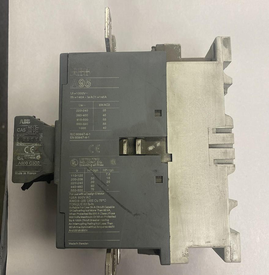 Used ABB,A95-30,Contactor 125A 600V Lot Of 2
