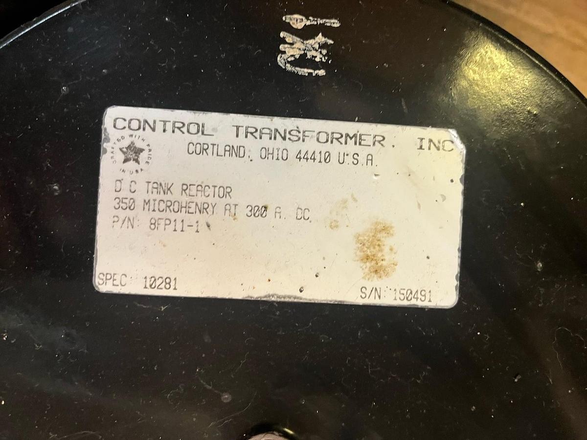 Used Control Transformer,8FP11-1,DC TANK REACTOR CHOKE 350 Microhenry 300 Amps