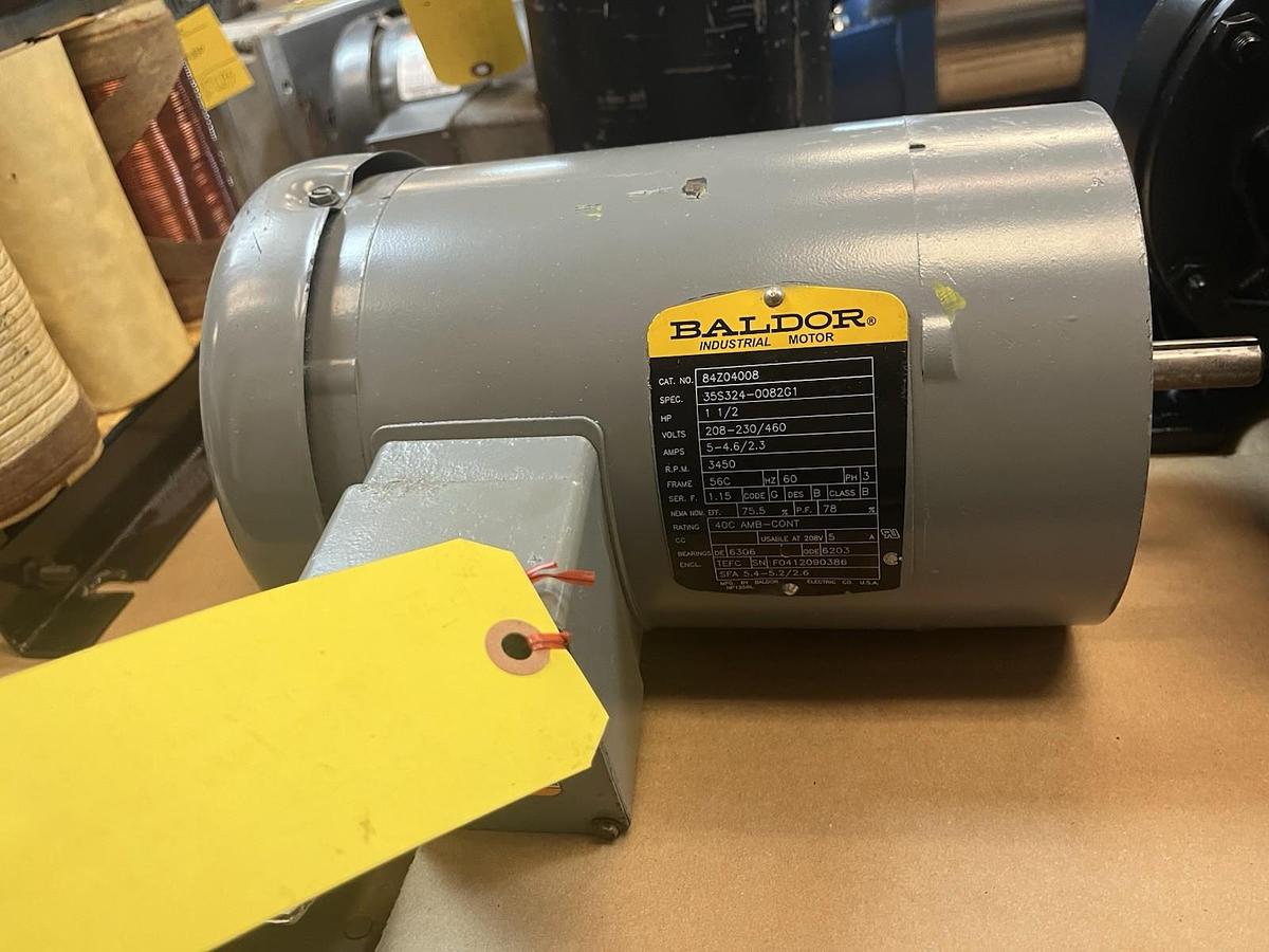 Used BALDOR,84Z04008,GRUNDFOS PUMP MOTOR 1-1/2HP 3450RPM 3PH 56C 208-230/460V