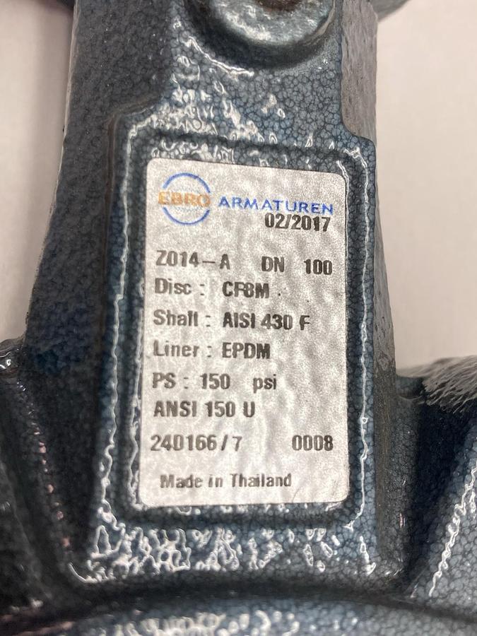 Ebro Armaturen,Z014-A DN100,Wafer Valve 4 Inch