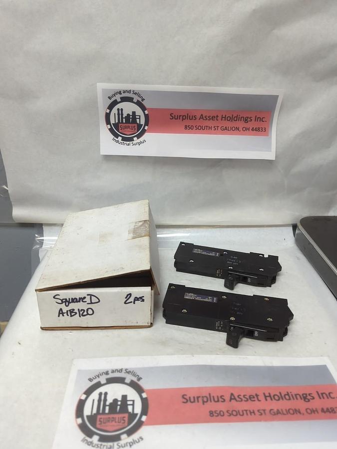 Used SQUARE D,A1B120,SLIM CIRCUIT BREAKER 20 AMP 1-POLE LOT OF 2 PRE-OWNED