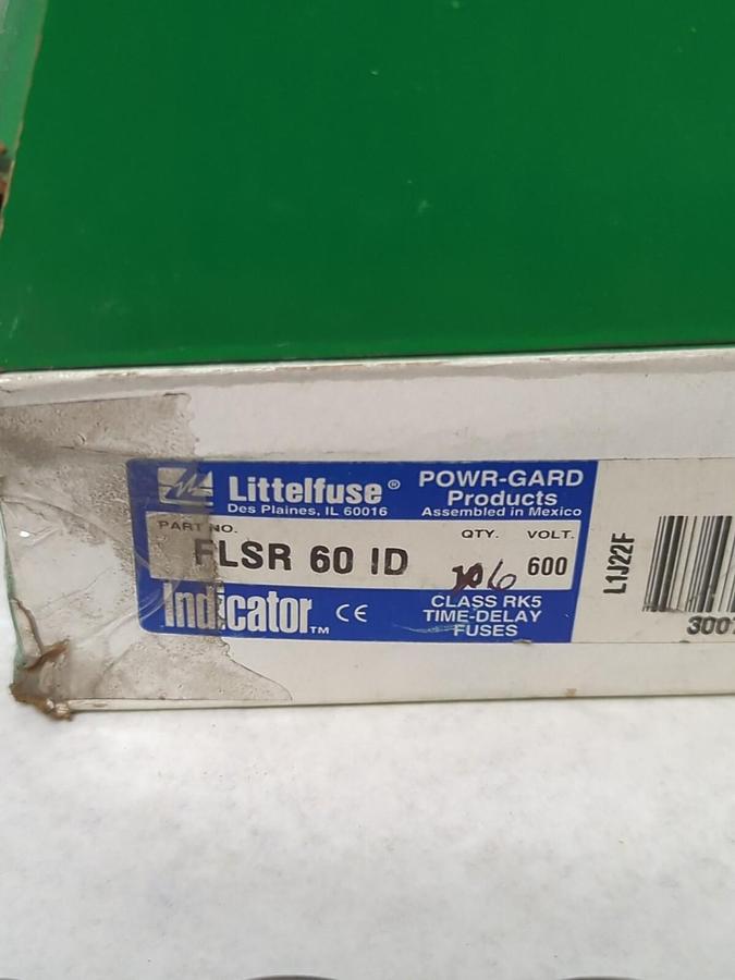 LITTELFUSE,FLSR 60ID,INDICATOR 60 AMP 600 VOLT FUSES BOX OF 6 NOS