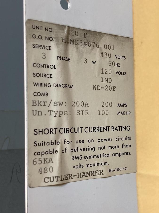 Used Cutler-Hammer,S811+R13N3S,MCC Soft Starter Bucket 125A Disconnect