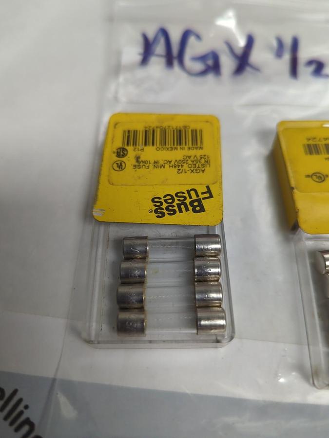 COOPER BUSSMANN,AGX-1/2,1/2 AMP FUSE LOT OF 14 NOS