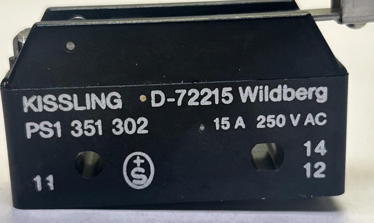 Used KISSLING,D-72215,LIMIT SWITCH TOP PLUNGER ROLLER