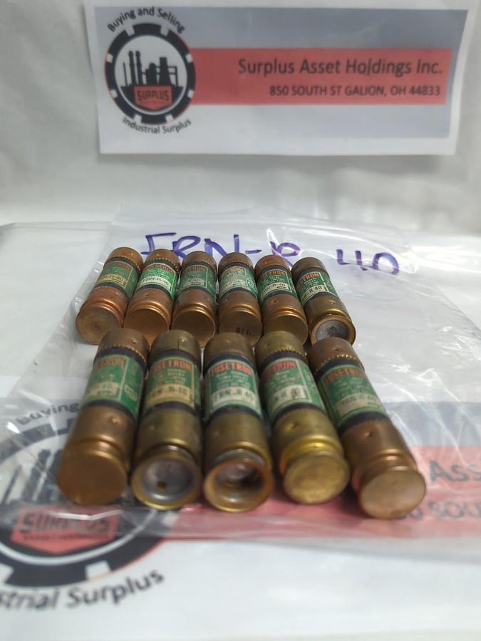 Used COOPER BUSSMANN,FRN-R-40,FUSETRON 40 AMP FUSE LOT OF 11 PRE-OWNED