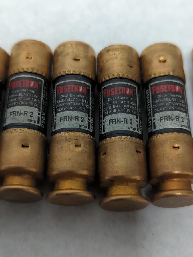 Used COOPER BUSSMANN,FRN-R-2,FUSETRON 2 AMP FUSE LOT OF 7 PRE-OWNED