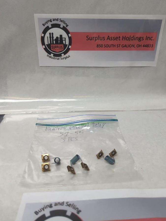 Used JOSLYN CLARK,S1-55,OVERLOAD THERMAL HEATER ELEMENT LOT OF 3 PRE-OWNED