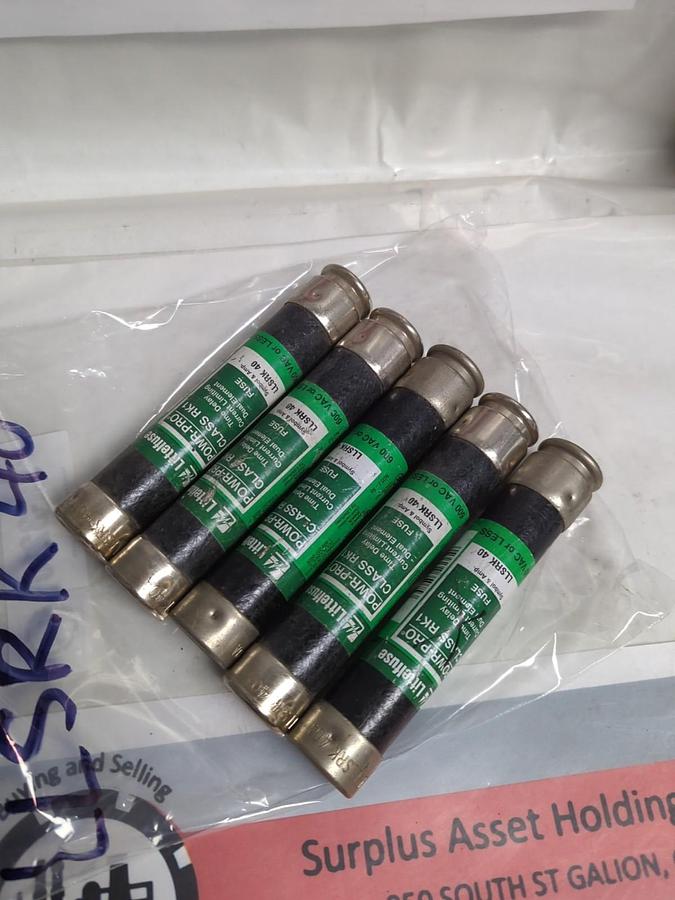 Used LITTELFUSE,LLSRK40,PWR-PRO 40 AMP FUSE LOT OF 5 PRE-OWNED